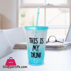 New Ice Cup Acrylic Frosty Mason Jar Freezing Gel Ice Cup With Straw And Lid For Juice Soft Drinks Water 450 Ml Best Gift