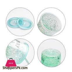 New Ice Cup Acrylic Frosty Mason Jar Freezing Gel Ice Cup With Straw And Lid For Juice Soft Drinks Water 450 Ml Best Gift