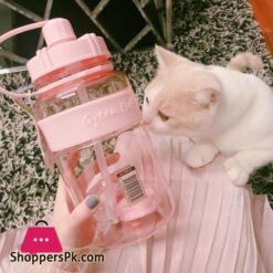 New water cup straw space plastic cup 1500ml large capacity men and women fitness outdoor sports bottle with straw water bottleWater Bottles