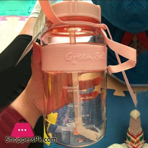 New water cup straw space plastic cup 1500ml large capacity men and women fitness outdoor sports bottle with straw water bottleWater Bottles