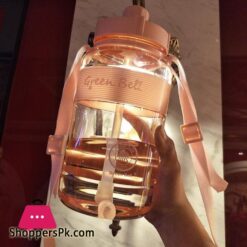 New Water Cup Straw Space Plastic Cup 1500Ml Large Capacity Men And Women Fitness Outdoor Sports Bottle With Straw Water Bottlewater Bottles