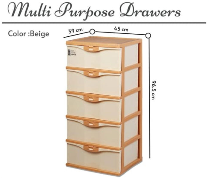 Paragon Drawer Multi-Purpose 5 Drawer 39 X 45 X 96.5 Cm
