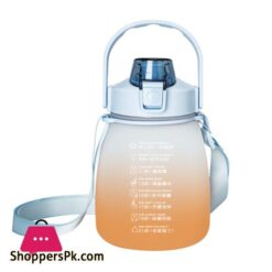 Plastic Water Bottle13L With Time Marker Strap Straw Leak Proof Cup Portable Fitness Gym Camping Outdoor Sports Bottle Bpa Free