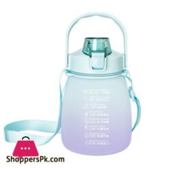 Plastic Water Bottle13L With Time Marker Strap Straw Leak Proof Cup Portable Fitness Gym Camping Outdoor Sports Bottle Bpa Free