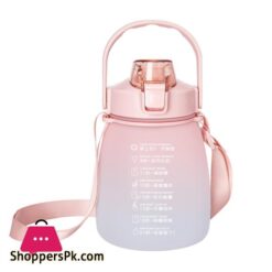 Plastic Water Bottle13L With Time Marker Strap Straw Leak Proof Cup Portable Fitness Gym Camping Outdoor Sports Bottle Bpa Free