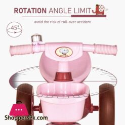 Qaba Tricycle 3 Wheeler Ride On Toy With 2 Storage Baskets On Front Back Non Slip Handlebar Pink