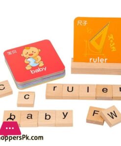 See Spell Learning Toy Wooden Alphabet Words Cards Matching Puzzles EducationPuzzles