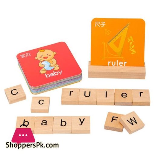 See Spell Learning Toy Wooden Alphabet Words Cards Matching Puzzles EducationPuzzles