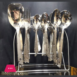 Stainless Steel Cutlery Set With Stand- Stylish Durable-29 Pcs New Design