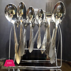 Stainless Steel Cutlery Set With Stand- Stylish Durable-29 Pcs New Design