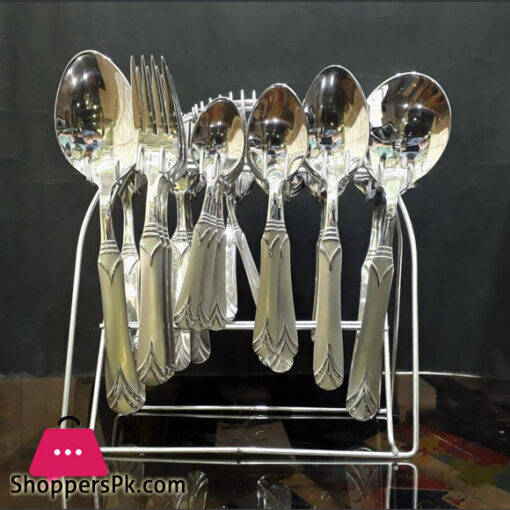 Stainless Steel Cutlery Set With Stand- Stylish Durable-29 Pcs New Design