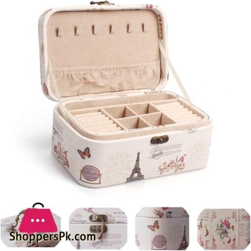 Swhily Jewellery Box Jewelry Storage Organiser for Rings Earrings Necklace Travel Jewellery Box for Women