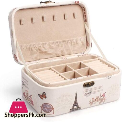 Swhily Jewellery Box Jewelry Storage Organiser for Rings Earrings Necklace Travel Jewellery Box for Women