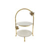 2Tier White Plate Pastry (G)Orchid Wb831