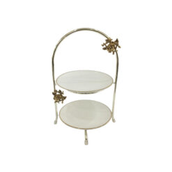 2Tier White Plate Pastry (S)ORCHID WB833