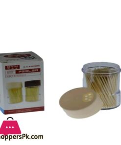 WOODEN 100PCS TOOTH PICKS WITH ACRYLIC PLASTIC JAR