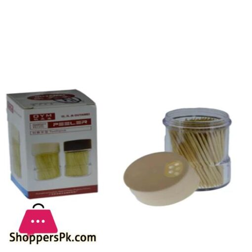 WOODEN 100PCS TOOTH PICKS WITH ACRYLIC PLASTIC JAR