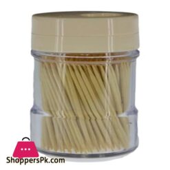 Wooden 100Pcs Tooth Picks With Acrylic Plastic Jar