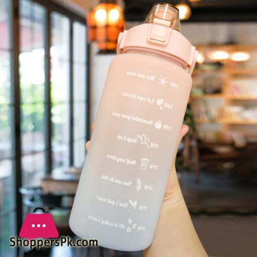 Water Bottle 2 Liter Large Capacity Free Motivational With Time Marker Fitness Workout Plastic Cups Outdoor Gym Drinking