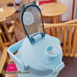 Water Bottle 2 Liter Large Capacity Free Motivational With Time Marker Fitness Workout Plastic Cups Outdoor Gym Drinking