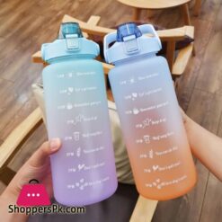 Water Bottle 2 Liter Large Capacity Free Motivational With Time Marker Fitness Workout Plastic Cups Outdoor Gym Drinking