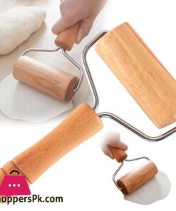 Wooden Dough Roller Hand Dough Roller for Cakes Fondant Cake Dough Chapati Pasta Bread Pizza Kitchen Set