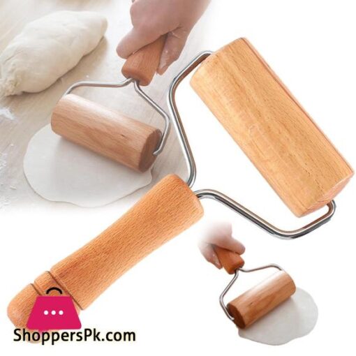 Wooden Dough Roller Hand Dough Roller for Cakes Fondant Cake Dough Chapati Pasta Bread Pizza Kitchen Set