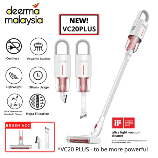Xiaomi Deerma VC 20Plus Cordless Portable 2in1 Handheld Vacuum Cleaner with Rechargeable Lithium Battery