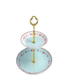 ANGELA  Ceramic 2 Tier Cake Dish Cup Cake Stand - ZP368