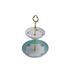ANGELA  Ceramic 2 Tier Cake Dish Cup Cake Stand - ZP371