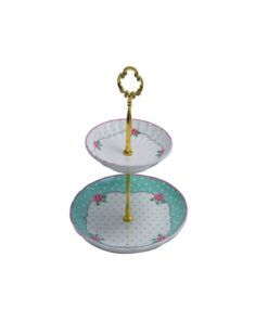 ANGELA  Ceramic 2 Tier Cake Dish Cup Cake Stand - ZP371