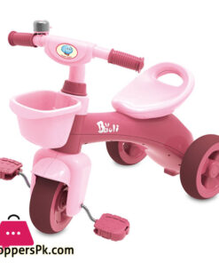 Baoli Tricycle 3-Wheeler Ride-on Toy with 2 Storage Baskets on Front & Back & Non-Slip Handlebar, Pink