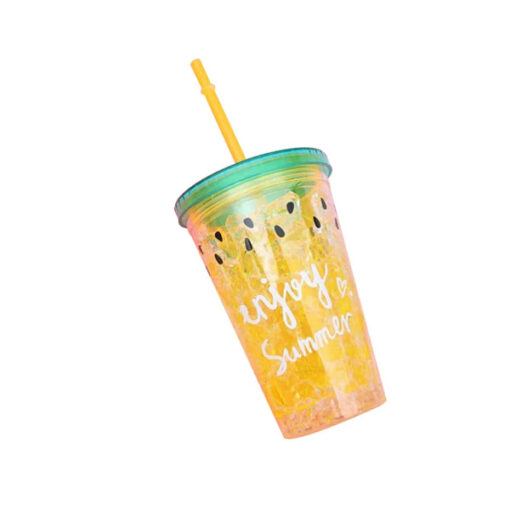 Juice Mug With Straw Acrylic C03