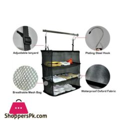K Star Storage Bag Hook Hanging Organizer 3 Layers Portable Wardrobe Clothes Rack Shelves Travel Suitcase Blackstorage Bags