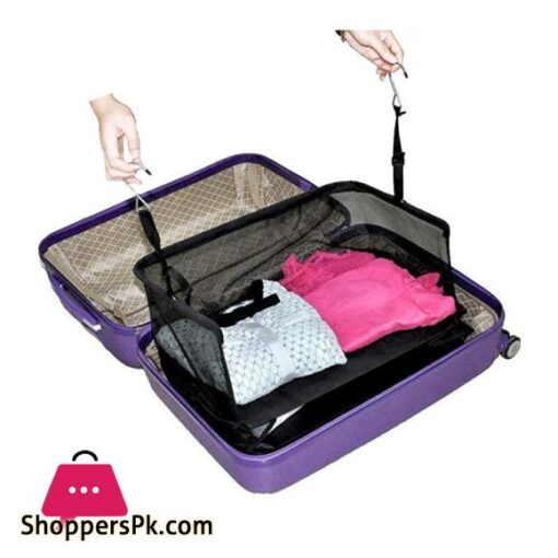 K STAR Storage Bag Hook Hanging Organizer 3 Layers Portable Wardrobe Clothes Rack Shelves Travel Suitcase BlackStorage Bags