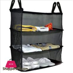 K Star Storage Bag Hook Hanging Organizer 3 Layers Portable Wardrobe Clothes Rack Shelves Travel Suitcase Blackstorage Bags