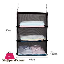 K Star Storage Bag Hook Hanging Organizer 3 Layers Portable Wardrobe Clothes Rack Shelves Travel Suitcase Blackstorage Bags