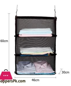 K Star Storage Bag Hook Hanging Organizer 3 Layers Portable Wardrobe Clothes Rack Shelves Travel Suitcase Blackstorage Bags