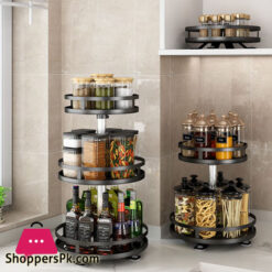 3 Tier Rotatable Kitchen Spice Racks Seasoning Bottle Storage Sorting Multifunctional Detachable Round Storage Rack