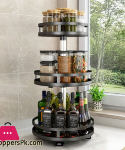 3 Tier Rotatable Kitchen Spice Racks Seasoning Bottle Storage Sorting Multifunctional Detachable Round Storage Rack