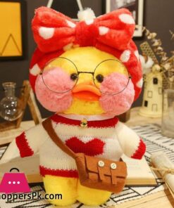 30cm Cute Duck Duck Soft Plush Duck Clothes Toy with Glasses Kawaii Girl Duck Doll Animal Pillow Birthday Gift for Kids Boy