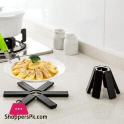 1Pc Black Foldable Non Slip Heat Resistant Pad Trivet Pan Placemat Pot Holder Mat Coaster Cushion Kitchen Accessoriesmats Pads