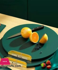 Chopping Board Can Be Vertical Double-sided Antibacterial and Mildew Proof Round Food Grade PE Nordic Green Cutting Board 35CM