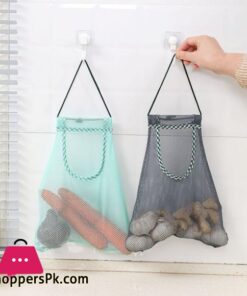 Creative Kitchen Vegetable Storage Mesh Bag Multi purpose Ginger Garlic Onion Sorting Bag Organizer Reusable Foldable BasketsBags Baskets