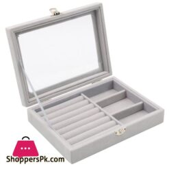 Design Flannel Jewelry Box Princess Jewelry Storage Box Cosmetic Box Highly RecommendGray