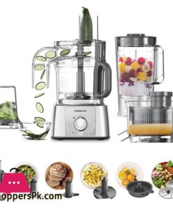 Kenwood Multipro Express Food Processor 30 Litre Bowl With Express Serve 12 Litre Blender Dough Hook Whisk 3 Slicing and Grating Discs Multi Mill 1000 Watts FDP65880SI