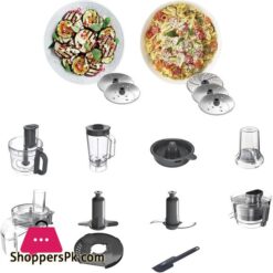 Kenwood Multipro Express Food Processor 30 Litre Bowl With Express Serve 12 Litre Blender Dough Hook Whisk 3 Slicing And Grating Discs Multi Mill 1000 Watts Fdp65880Si