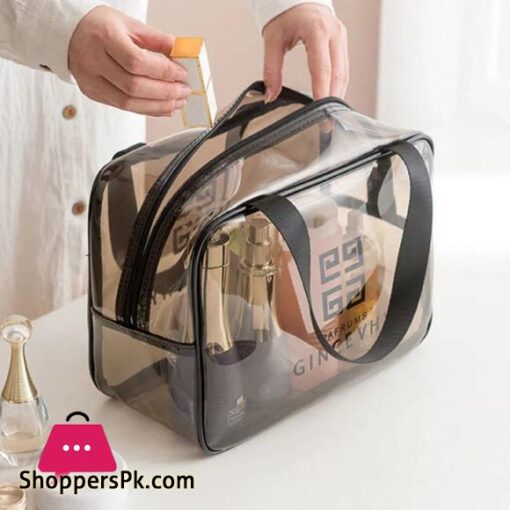 Large Toiletry Bag Cosmetic Bag Waterproof Makeup Bag Travel Storage Bag Transparent Multipurpose Practical Bath Wash Bag for Girls 1Pcs