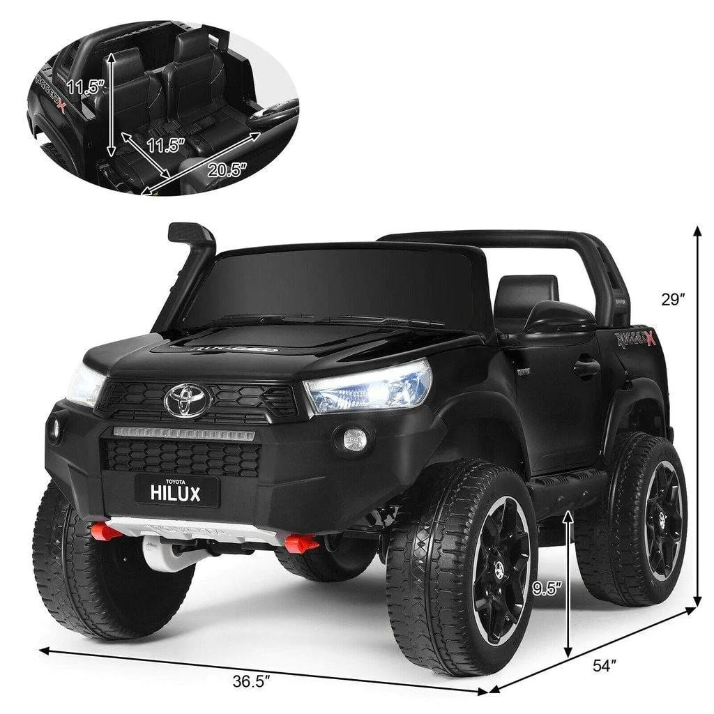 Licensed Toyota Hilux Ride On Truck Car 2-Seater 4Wd With Remote Control Black