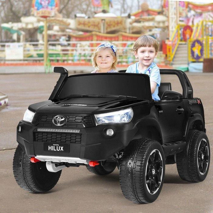 Licensed Toyota Hilux Ride On Truck Car 2-Seater 4Wd With Remote Control Black